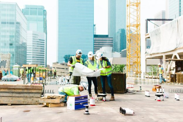 Construction professionals on site in Minneapolis